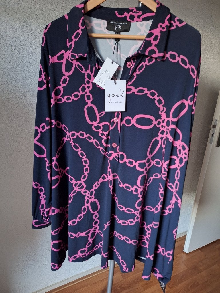 Tuniek wide bottom polo CIARA - blauw Yoek, Yoek, Blouse of Tuniek, Nieuw, Verzenden