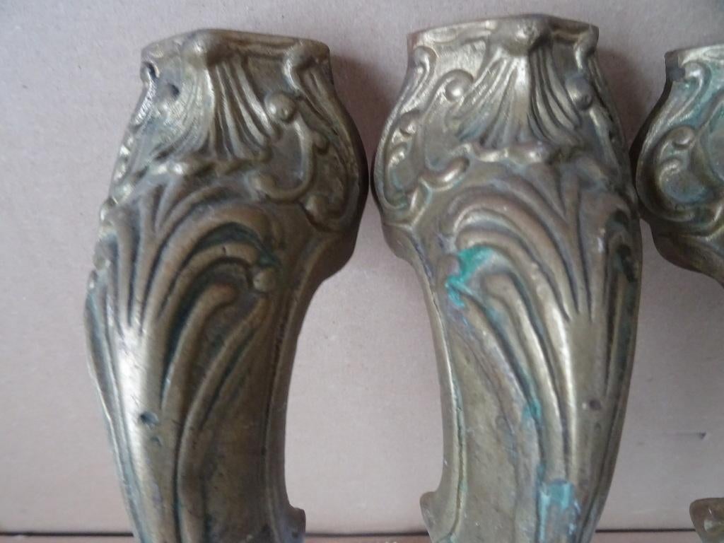 Antieke messing tafelpoten Hollywood Regency stijl 37cm, Ophalen of Verzenden