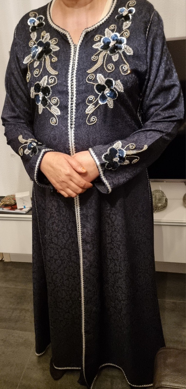 Mooie Marokkaanse Kaftan XXL voor lange vrouwen, Kleding | Dames, Blauw, Maat 46/48 (XL) of groter, Ophalen of Verzenden, Zo goed als nieuw