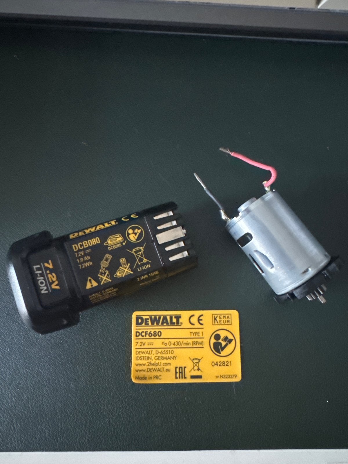 Dewalt DCF680 7.2V Accu en Motor, Ophalen of Verzenden, Gebruikt, Overige typen