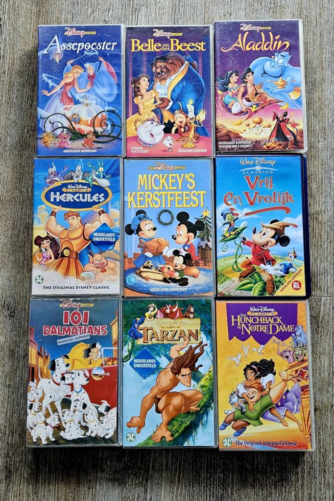 Grote collectie Disney VHS banden - Klassiekers, Ophalen, Gebruikt, Tekenfilm, Alle leeftijden