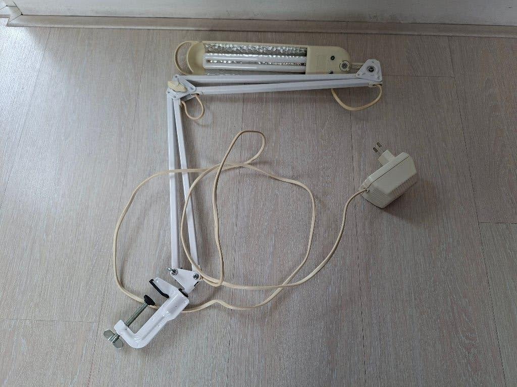 Vintage Lival bureaulamp met klem - Wit, verstelbaar, Bureaulamp, Gebruikt, Overige merken, Vintage