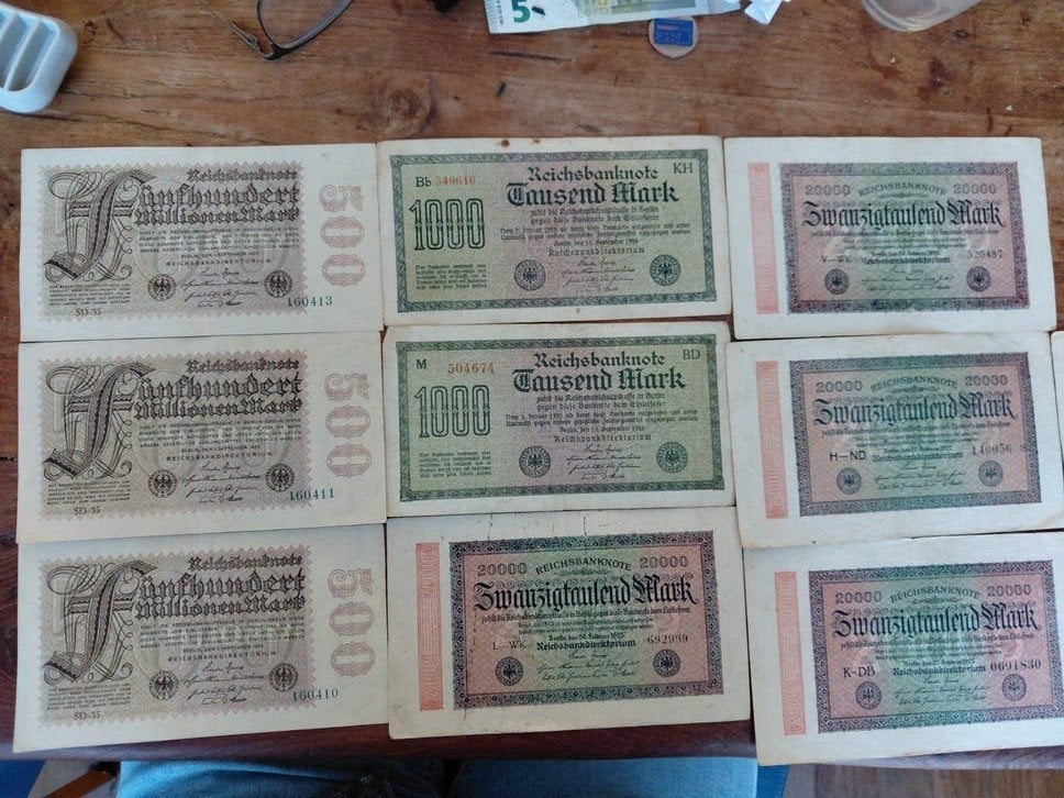 Duitse Reichsbanknoten - Diverse Waardes, Postzegels en Munten, Bankbiljetten | Europa | Eurobiljetten, Ophalen of Verzenden, Duitsland