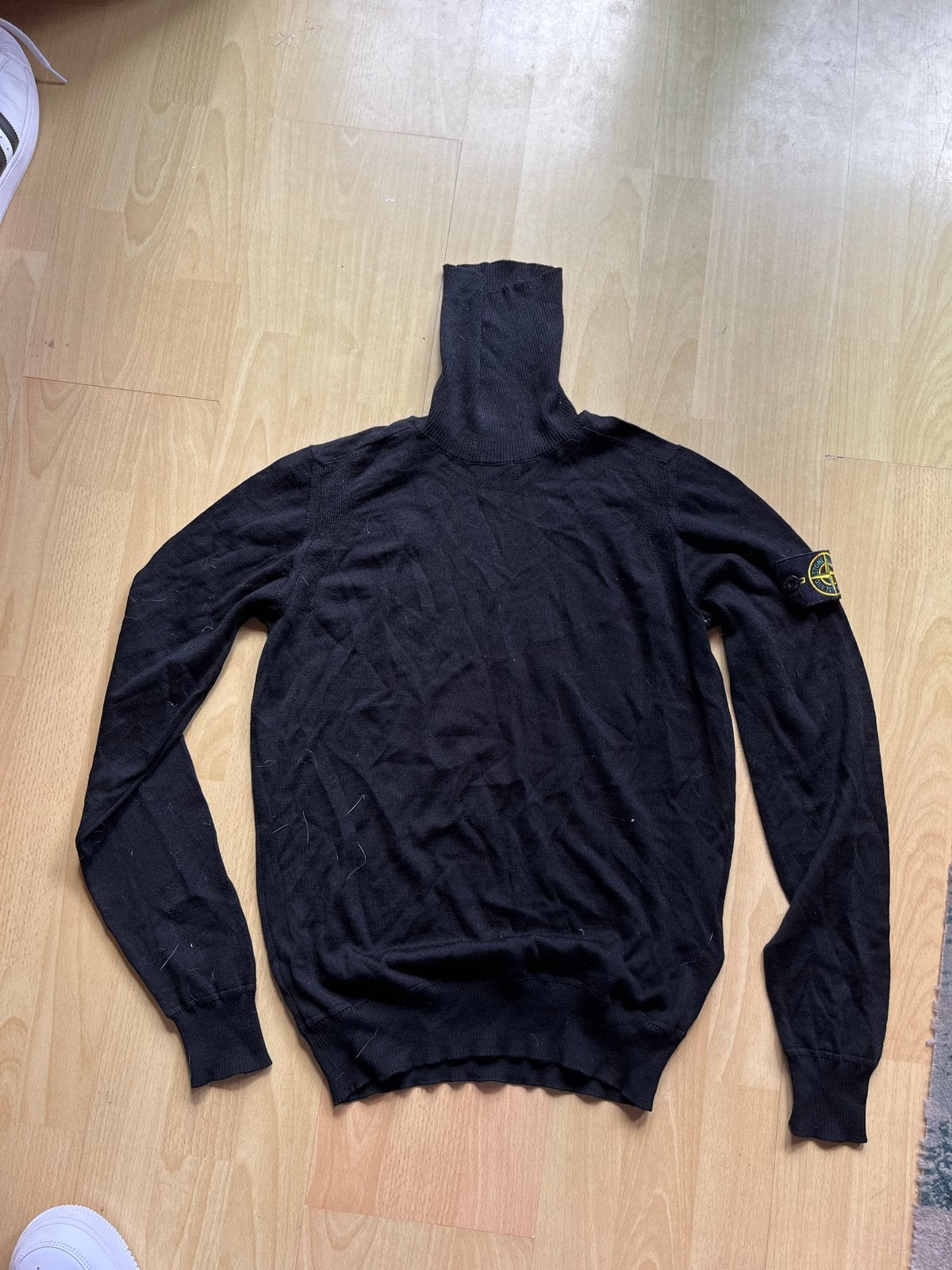Originele Stone Island 100% Merino Koltrui Zwart Maat S, Ophalen of Verzenden, Zo goed als nieuw, Maat 46 (S) of kleiner, Zwart