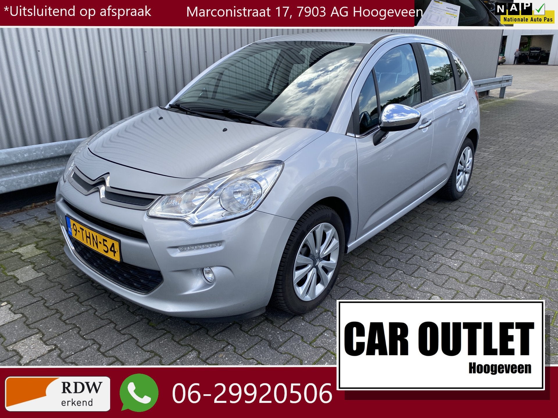 Citroën C3 1.2 VTi Collection 146Dkm.NAP, A/C, CC, PDC, Afn, Auto's, Euro 5, Stof, Gebruikt, 31 €/maand