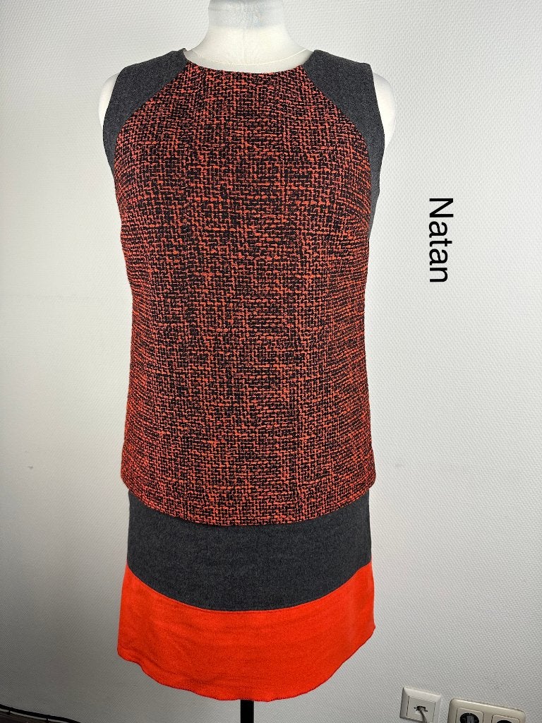 Natan Jurk  (mt: 42) 14,2/9061, Kleding | Dames, Jurken, Zo goed als nieuw, Maat 42/44 (L), Rood, Knielengte, Ophalen of Verzenden