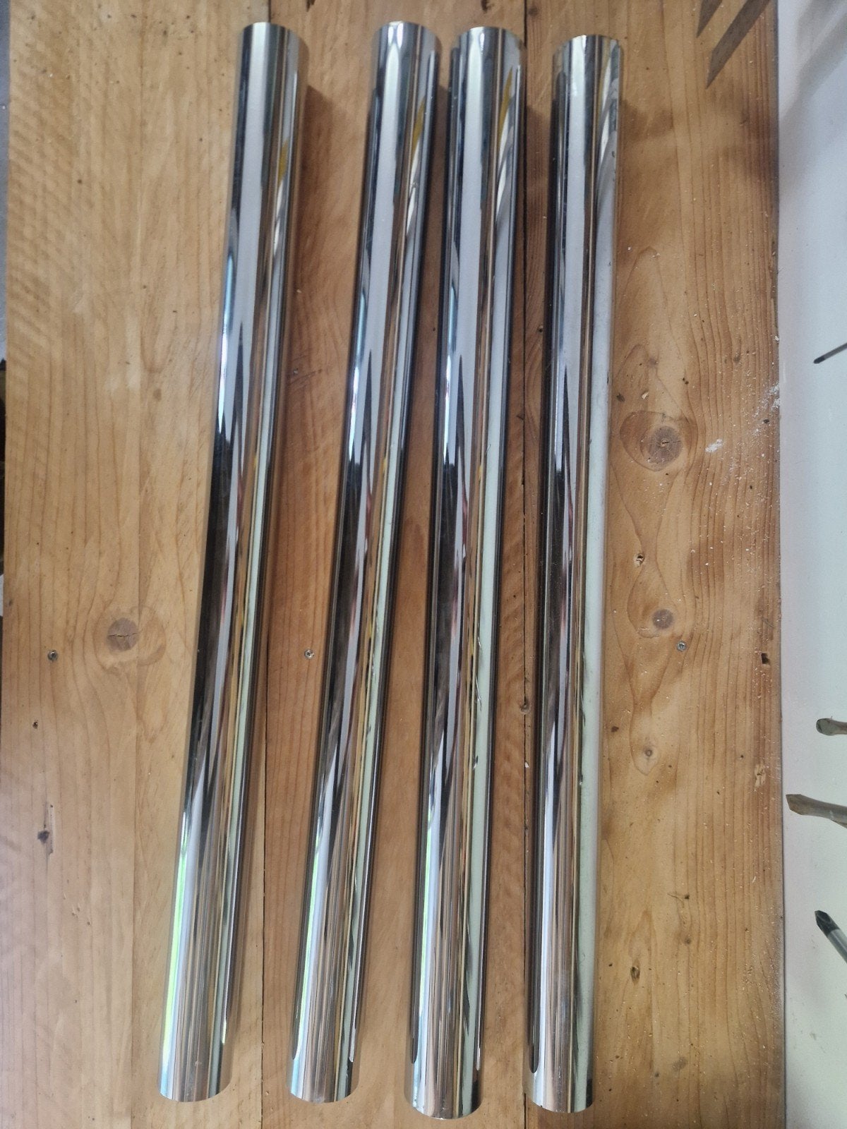 4  verchroomde buizen, Ophalen of Verzenden, Nieuw, 250 mm of meer
