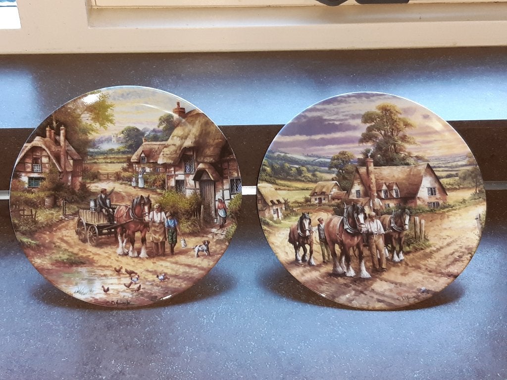 Wedgewood wandbord Clydesdale paard returning home / morning, Ophalen of Verzenden