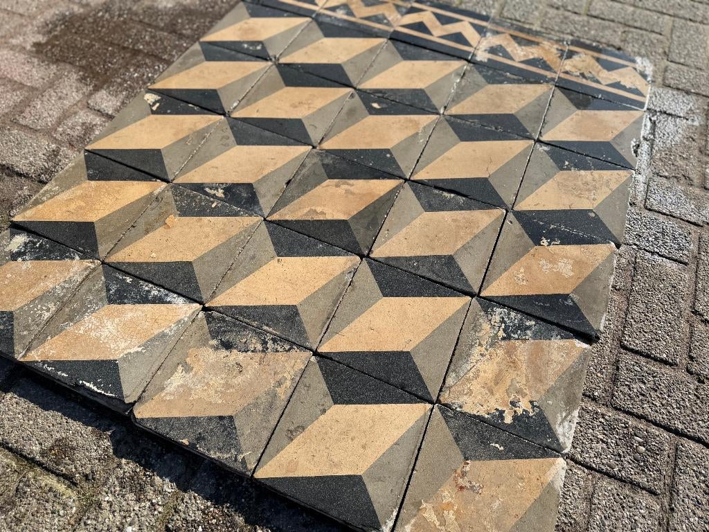 20m2 antieke Escher tegels 20x20x2.5cm., Gebruikt, Overige typen, Info@walstra.nl, Ophalen of Verzenden