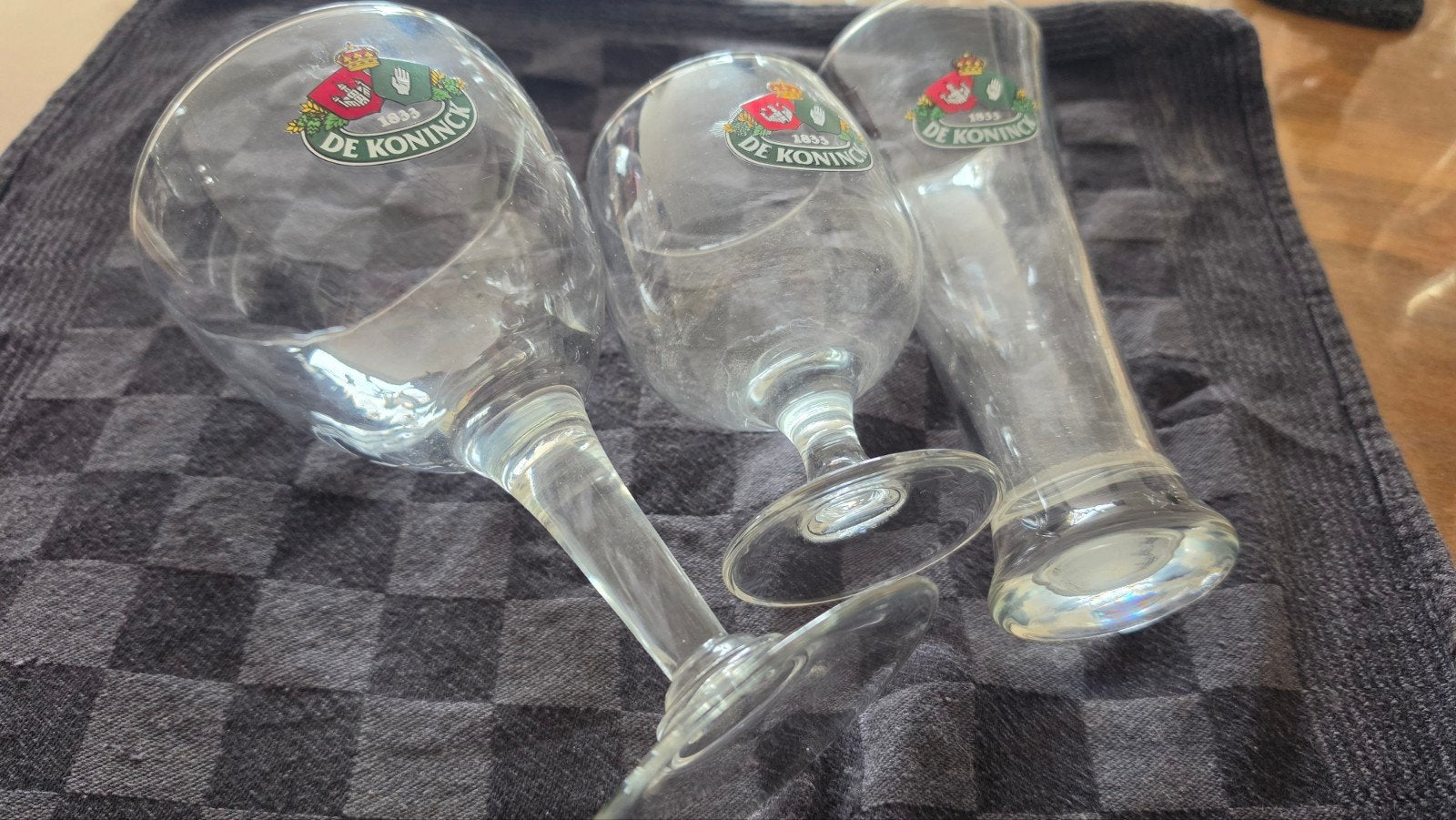 Setje vintage De Koninck glazen, Ophalen of Verzenden, Gebruikt, Bierglas