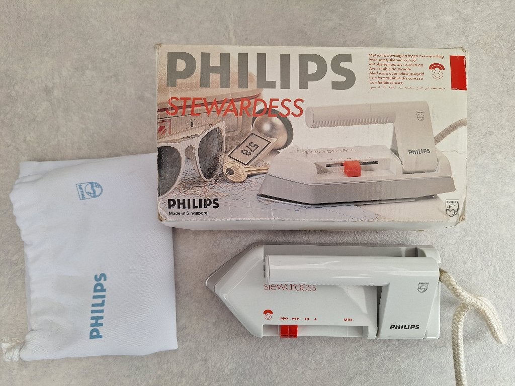 Philips stewardess reisstrijkijzer, Ophalen of Verzenden, Zo goed als nieuw, Strijkijzer met snoer