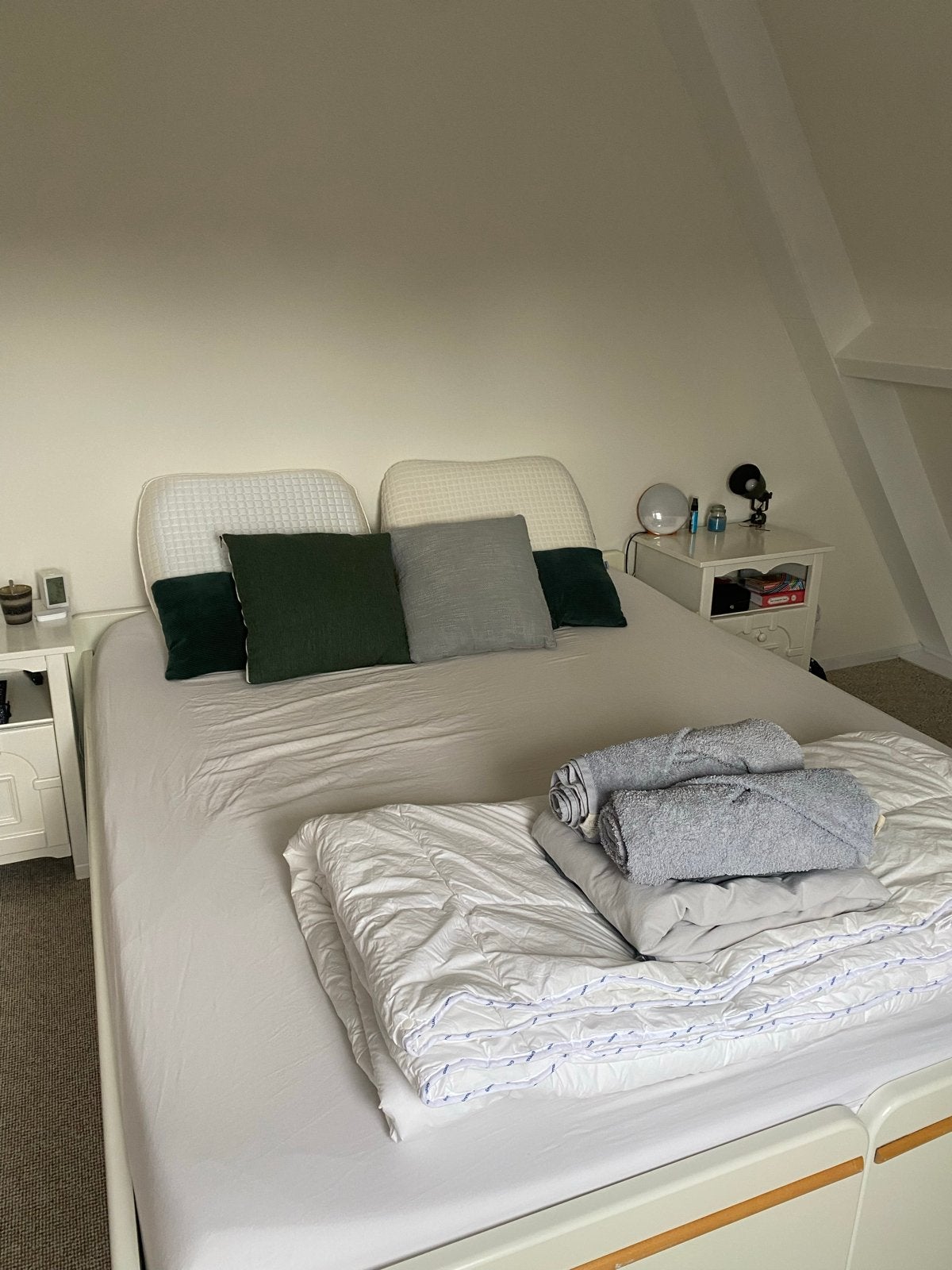 Bed met elektrische lattenbodems 160x200cm, Ophalen, Tweepersoons, 200 cm, 160 cm