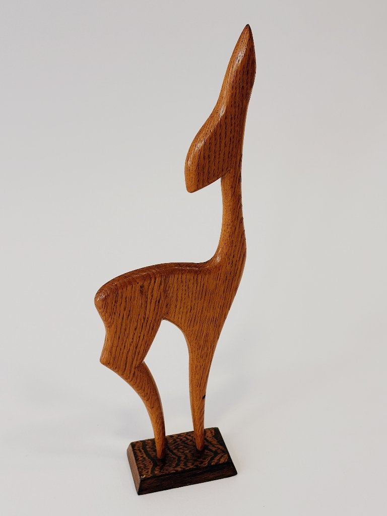 VINTAGE HOUTEN BEELDJE | HERT, Ophalen of Verzenden, Zo goed als nieuw, Dier