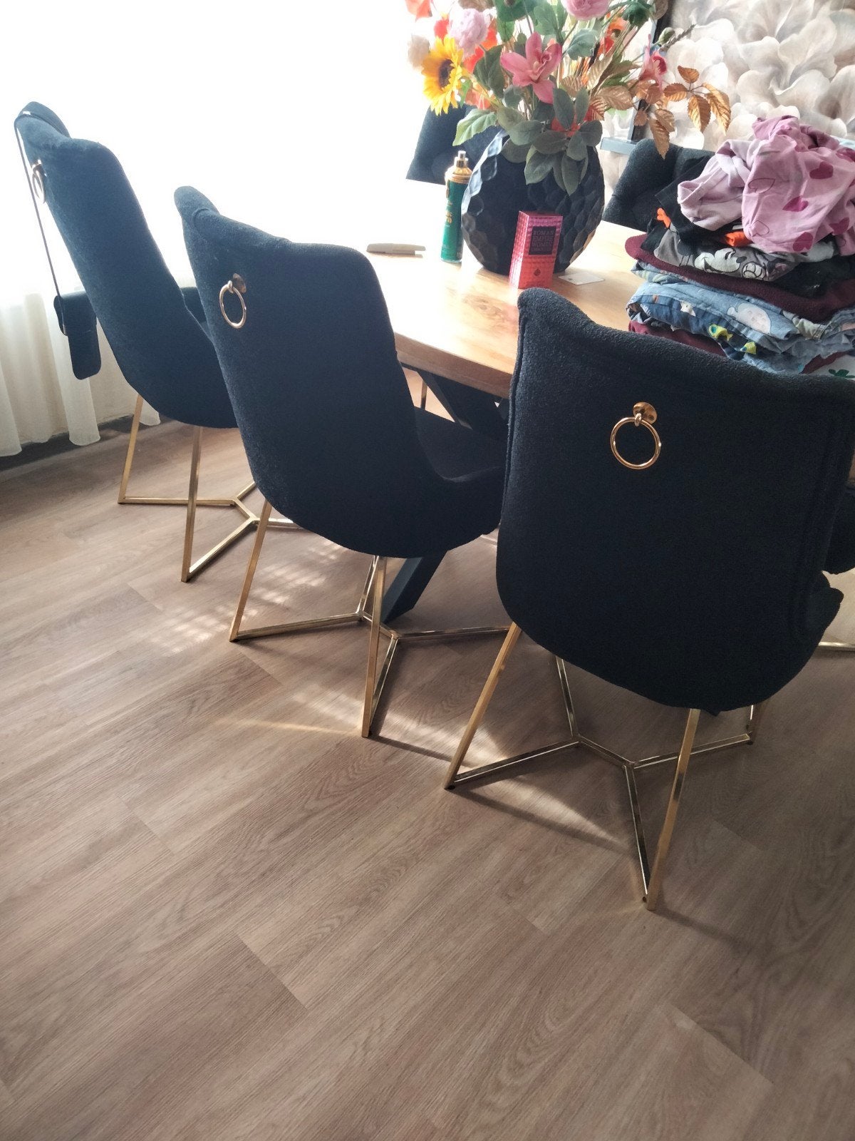 Teddy stof stoelen 6 stuks, Ophalen, Wit, Stof, Vijf, Zes of meer stoelen