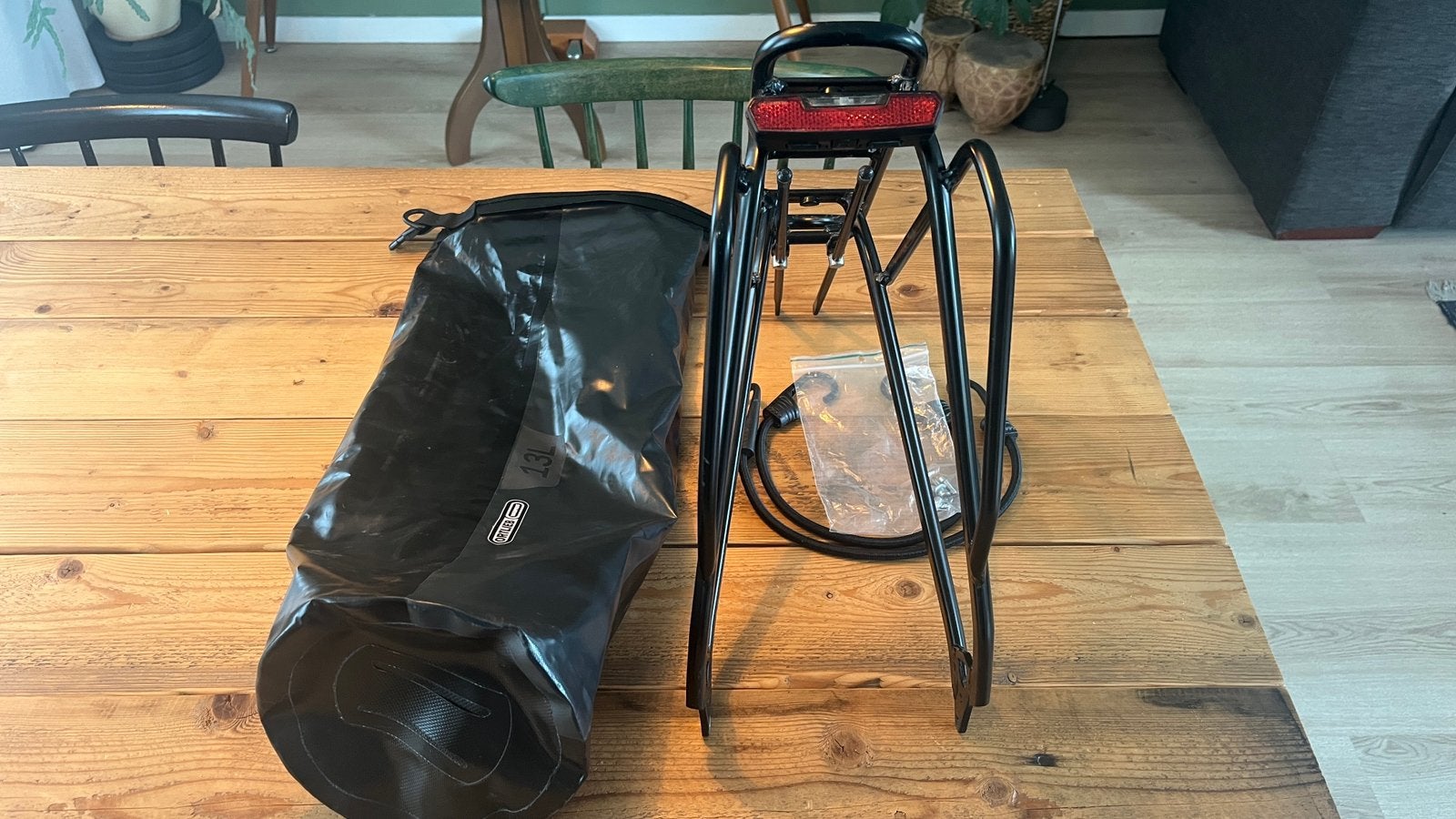 Bikepacking tas Ortlieb met drager en verlichting, Ophalen of Verzenden, Gebruikt