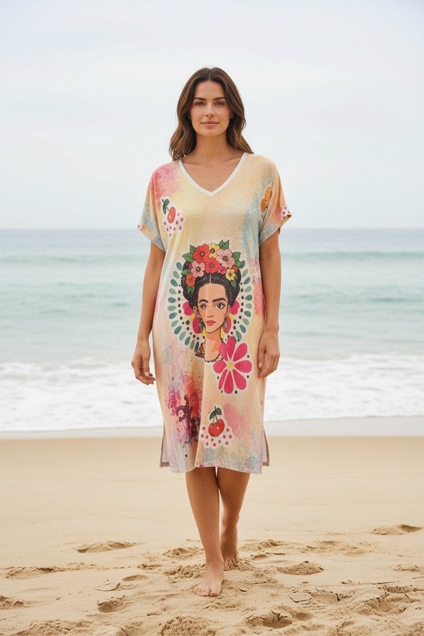 Jurk Kahlo - One Size - 2 modellen, Kleding | Dames, Davi-mode.nl, Overige kleuren, Nieuw, Ophalen of Verzenden
