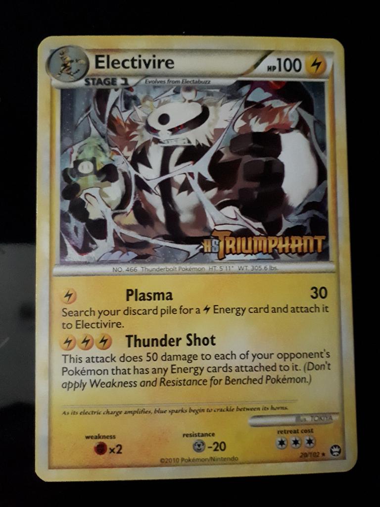 Pokemon hs triumphant prerelease promo holo electivire, Ophalen of Verzenden, Zo goed als nieuw, Losse kaart, Foil