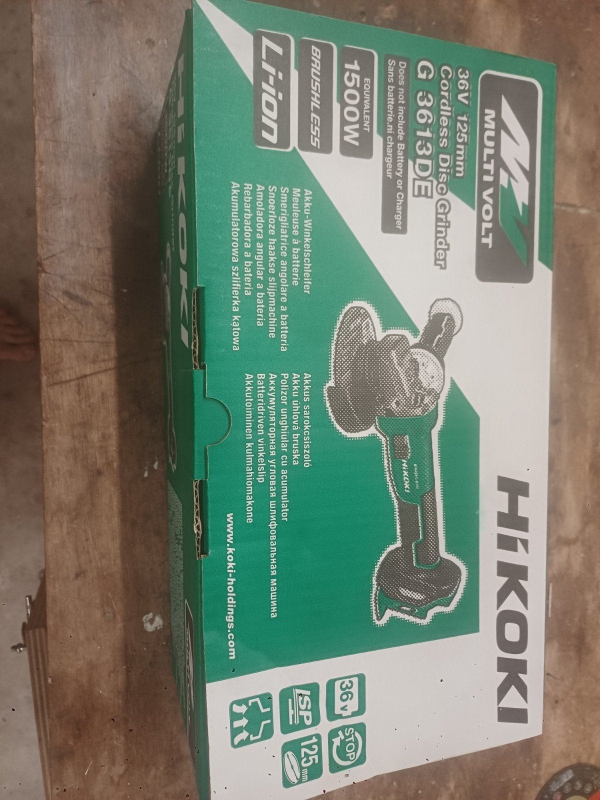 Nieuwe HiKOKI G3613DE Accu Haakse Slijper 36V 125mm, Ophalen of Verzenden, Nieuw, 1000 watt of meer, Haakse handslijpmachine