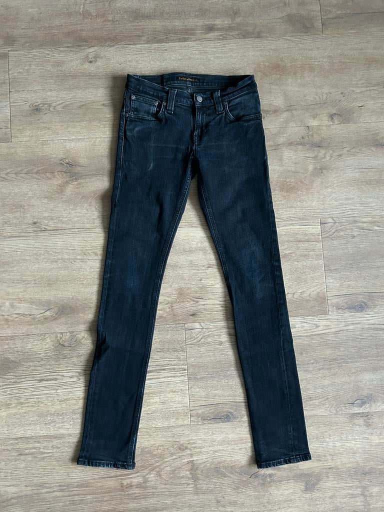 Nudie Jeans | Dames skinny jeans | Maat 27/32 | Long John, Kleding | Dames, Ophalen of Verzenden, Zo goed als nieuw, Zwart, W27 (confectie 34) of kleiner
