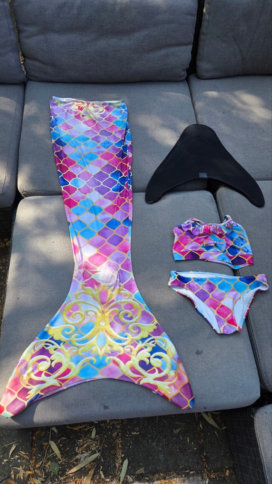 Zeemeerminstaart met bikini en monovin, Meerkleurig, Ophalen of Verzenden, Onbekend, Bikini
