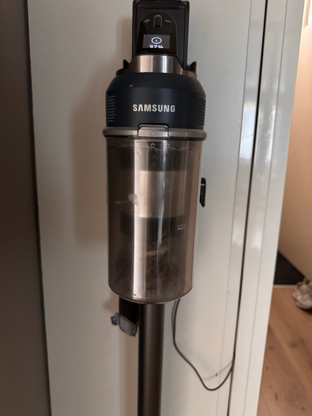 Samsung Jet 85 Complete Steelstofzuiger met Extra Accu, Witgoed en Apparatuur, Draadloos, Ophalen of Verzenden, Zo goed als nieuw