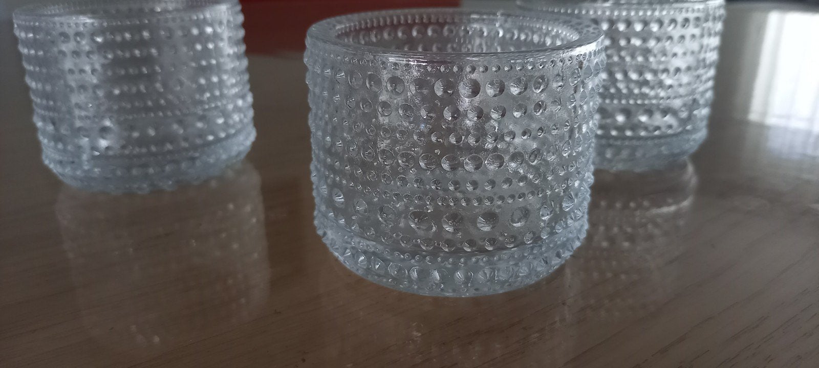 4 IITTALA theelichthouders, Verzenden, Zo goed als nieuw, Glas, Iittala