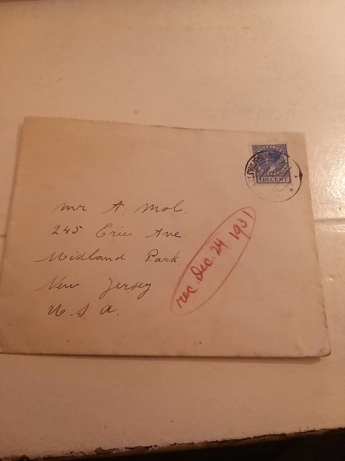 postzegel 12,5 cent Wilhelmina 1931 poststempel StPhilpsland, Ophalen of Verzenden, T/m 1940, Gestempeld
