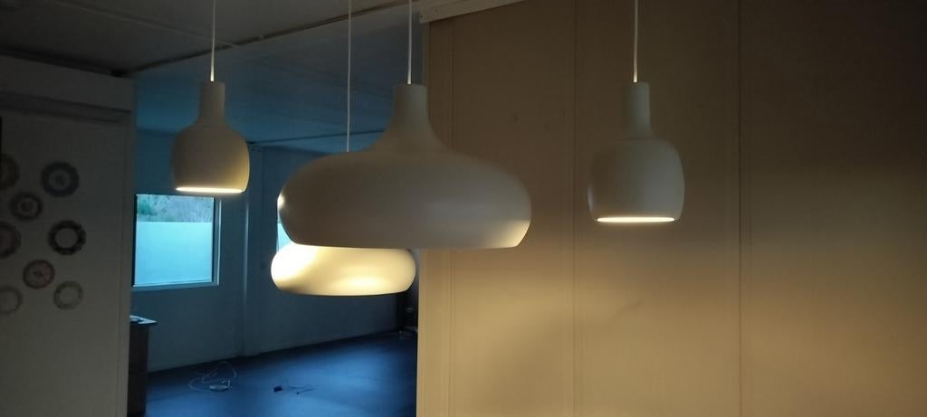 4x IKEA Vaxjö hanglampen - Wit/crème, Gebruikt, Ophalen of Verzenden, Metaal, Modern, Scandinavisch