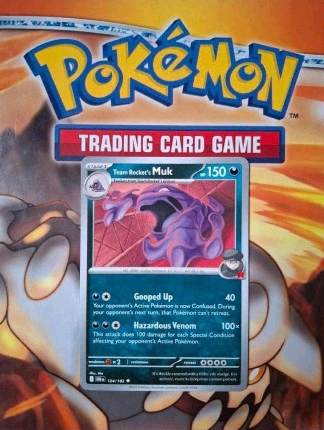 Team Rocket's Muk 124/182 Destined Rivals pokemon kaart nm, Ophalen of Verzenden, Zo goed als nieuw, Losse kaart