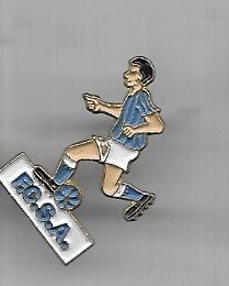 F.C. S.A. VOETBAL PIN VOETBALLER, Ophalen of Verzenden, Zo goed als nieuw, Sport, Speldje of Pin