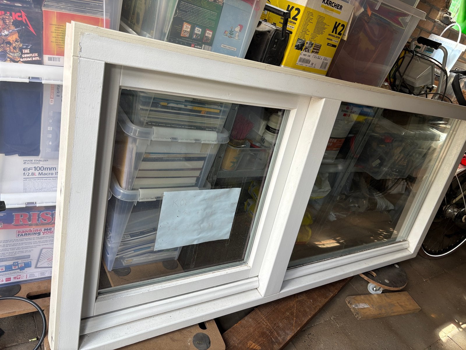 Hardhouten kozijn, draaikiep/vast 200x90, Doe-het-zelf en Verbouw, Kozijnen en Schuifpuien, Ophalen, Raamkozijn, Zo goed als nieuw