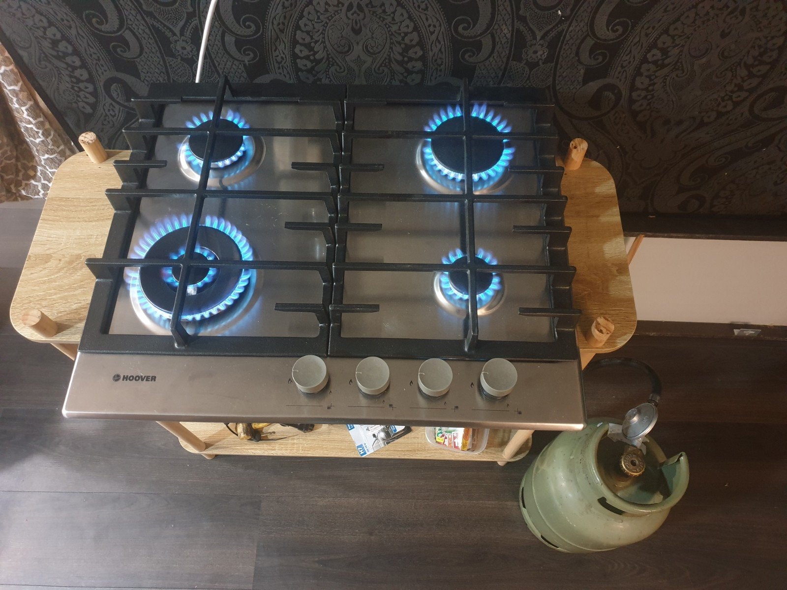 inbouw kookplaat butaan propaan flessengas lpg gas, Ophalen, 4 kookzones, Zo goed als nieuw, Inbouw