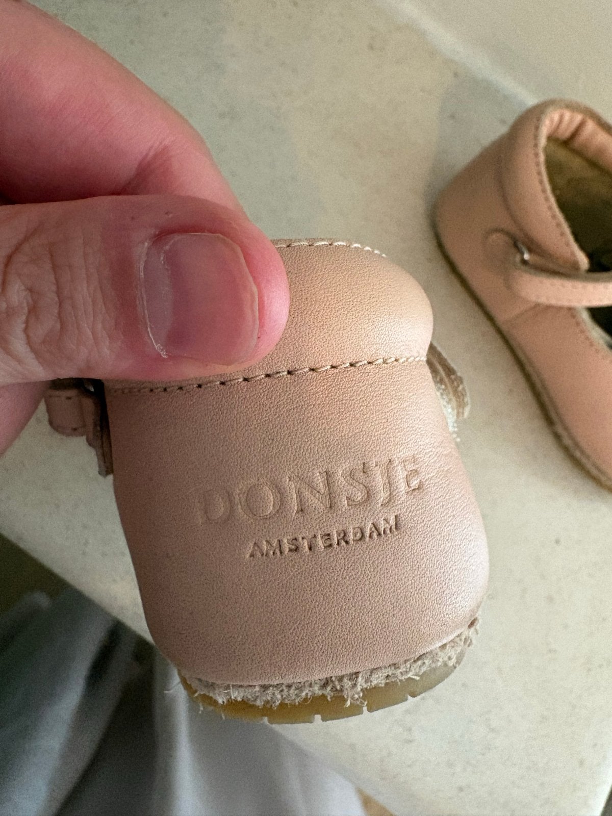 Donsje Amsterdam baby schoentjes van leer, Verzenden, Zo goed als nieuw, Jongen of Meisje, Schoenen