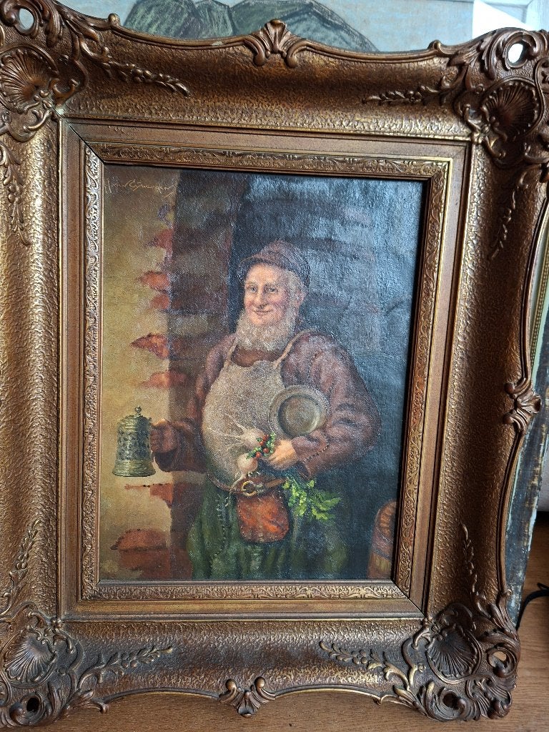 Schilderij J. Van Eybergen, Antiek en Kunst, Ophalen, Oud hollands, Ingelijst, Portret of Personen