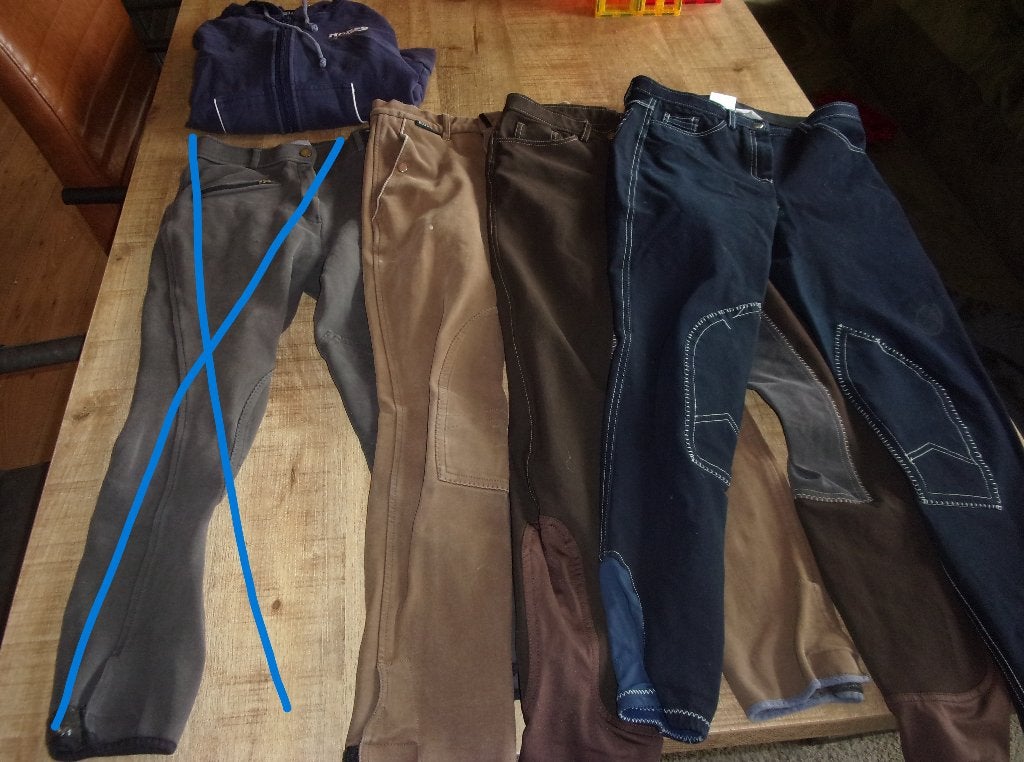set paardrijkleding paardrij broeken vest dames L 40, Dieren en Toebehoren, Gebruikt, Ritssluiting, Fouganza, Dames