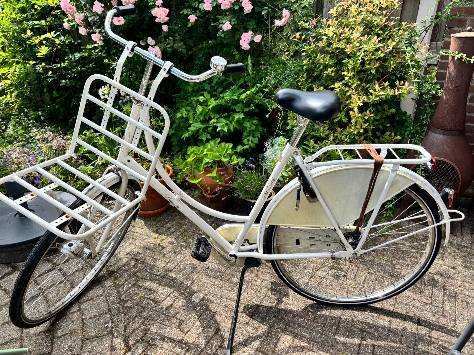 Batavus Opoefiets wit, Ophalen, Terugtraprem, Gebruikt, Batavus