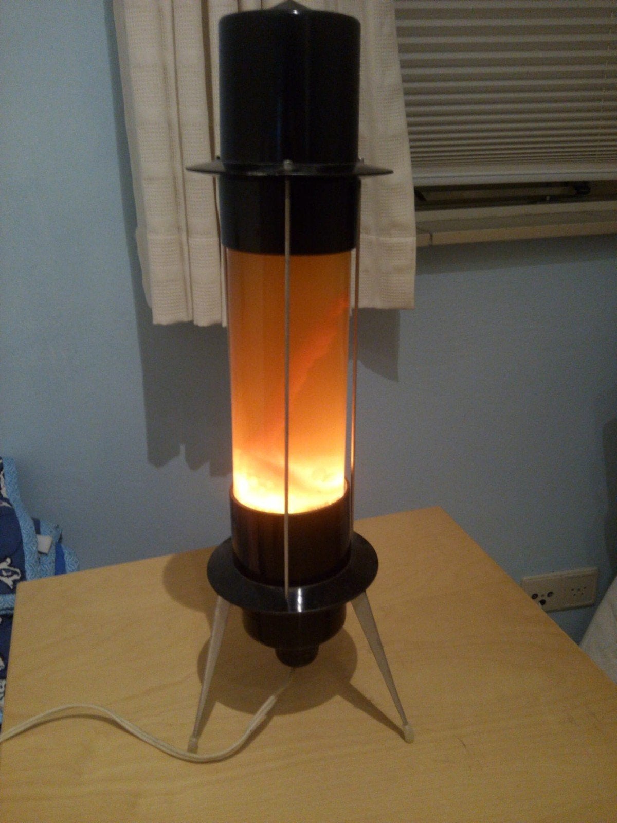 Vintage Vlamlamp / Vuurkorf Lamp - Unieke Sfeerverlichting, Antiek en Kunst, Ophalen of Verzenden