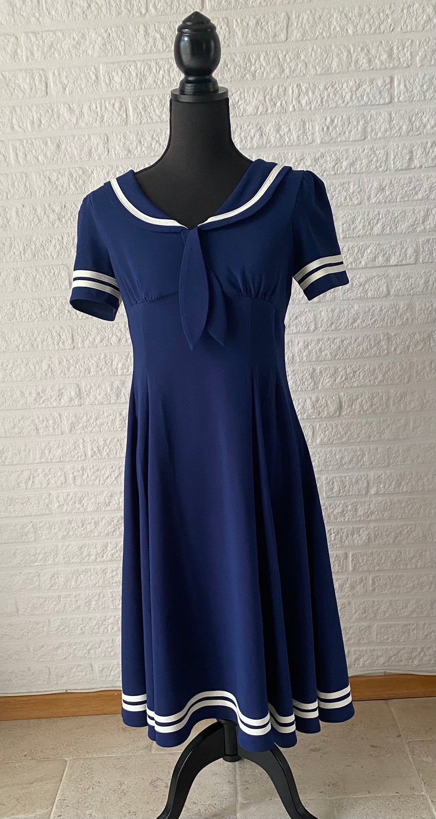 Hell Bunny, sailor dress, vintage matrozenjurk, zeeman, S, Kleding | Dames, Blauw, Ophalen of Verzenden, Zo goed als nieuw, Hell Bunny