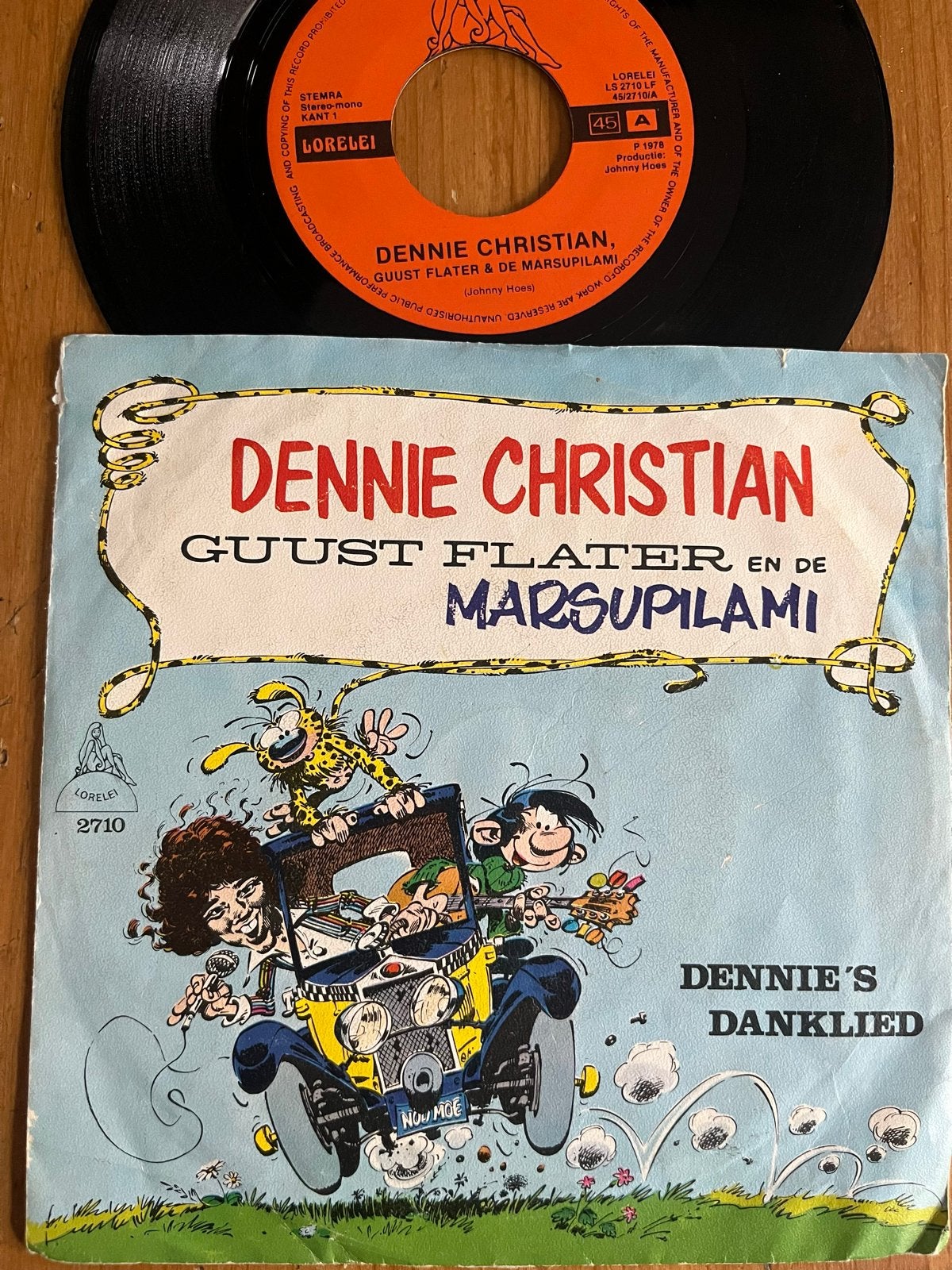 Dennie Christian - Guust Flater & De Marsupilami 7 inch, Cd's en Dvd's, Vinyl Singles, Gebruikt, 7 inch, Nederlandstalig, Fotohoes