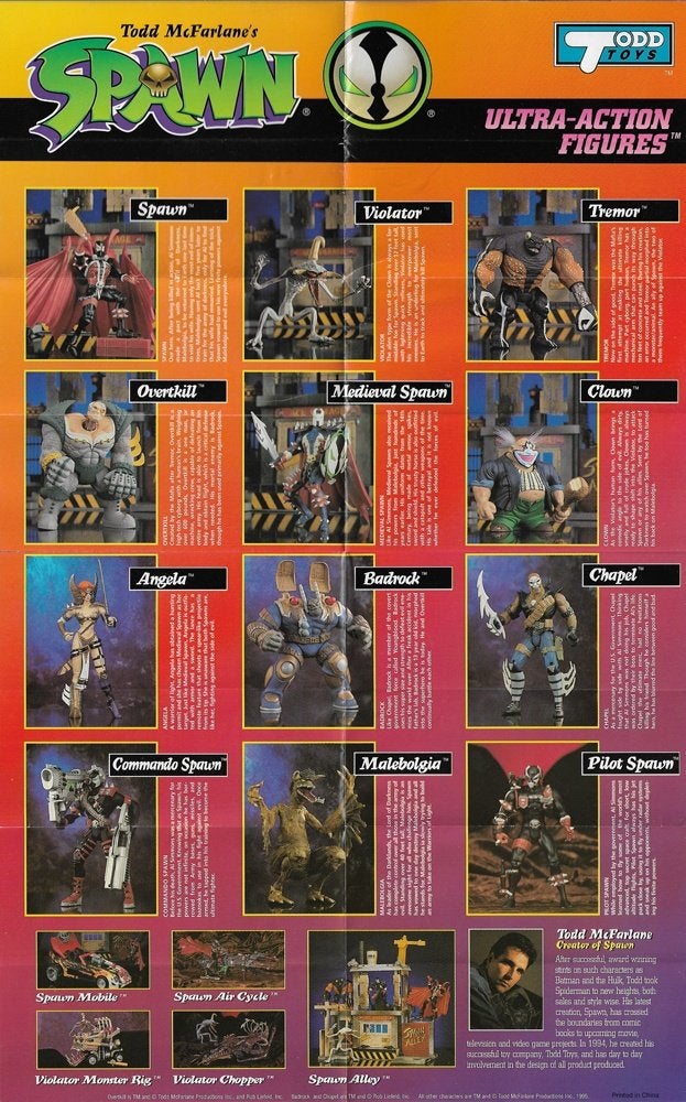 Todd Toys - Spawn Action Figures Toy Flyer uit 1995, Verzenden, Gebruikt