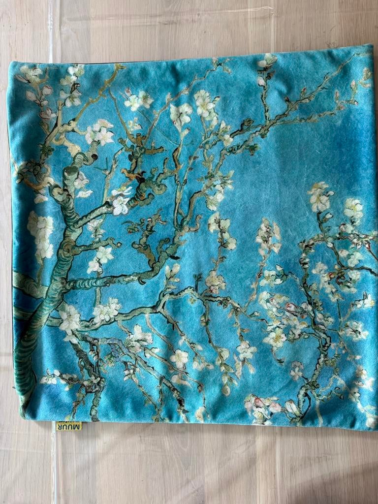 Kussenhoes Amandelbloesem Van Gogh nieuw, Ophalen of Verzenden, Nieuw, Blauw, Vierkant