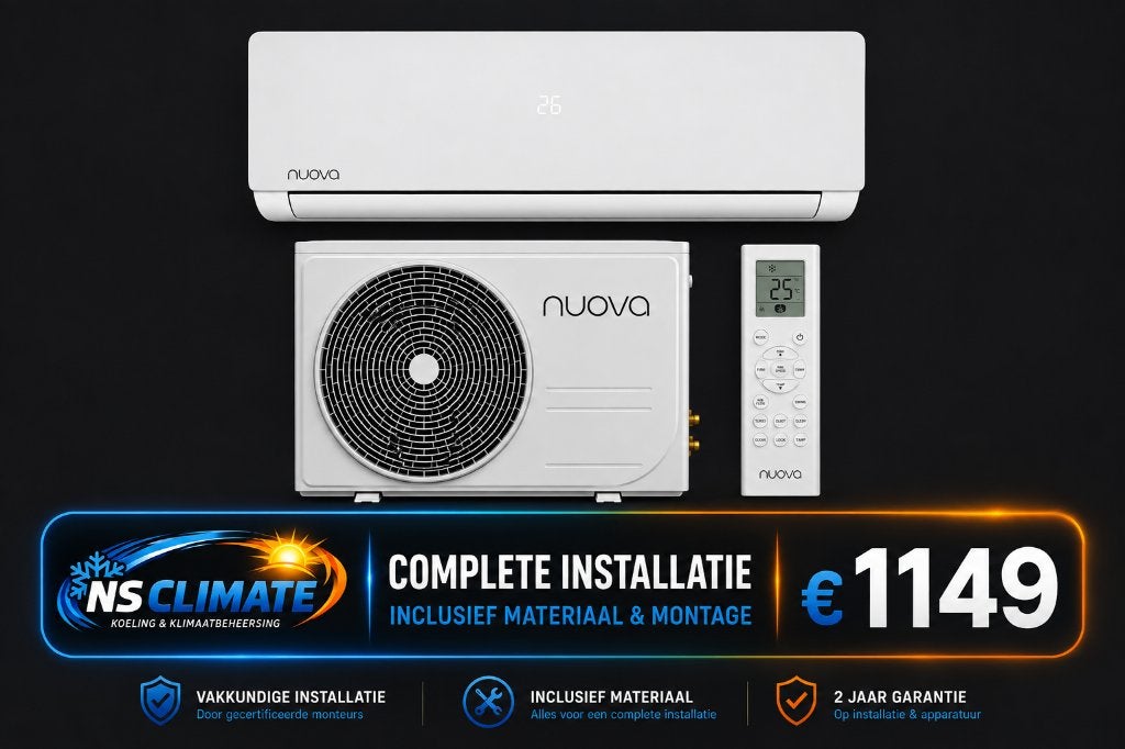 Complete Airco installatie? Vanaf 1149,- bij NS Climate, Witgoed en Apparatuur, Airco's, Ophalen, Koelen en Ontvochtigen, Minder dan 60 m³