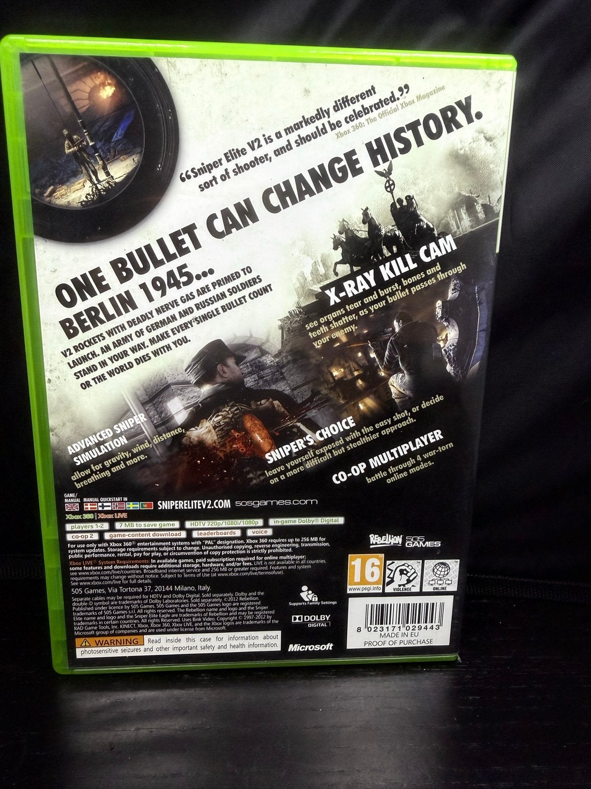 Sniper Elite V2 - Xbox 360 - Zo goed als nieuw, Online, S, Shooter, 1 speler