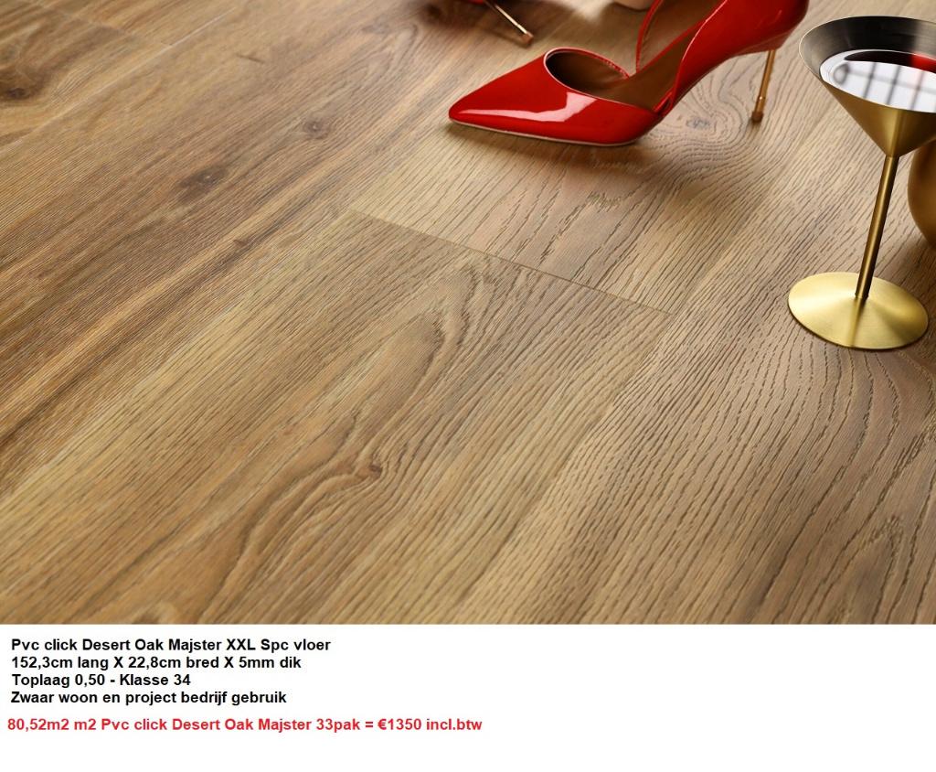 80,52m2 m2 Pvc click XXL Desert Oak Majster 33pak = €1350