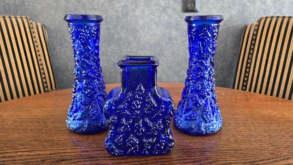 Set van 3 Lars Hellsten vazen cobalt blauw, Verzenden