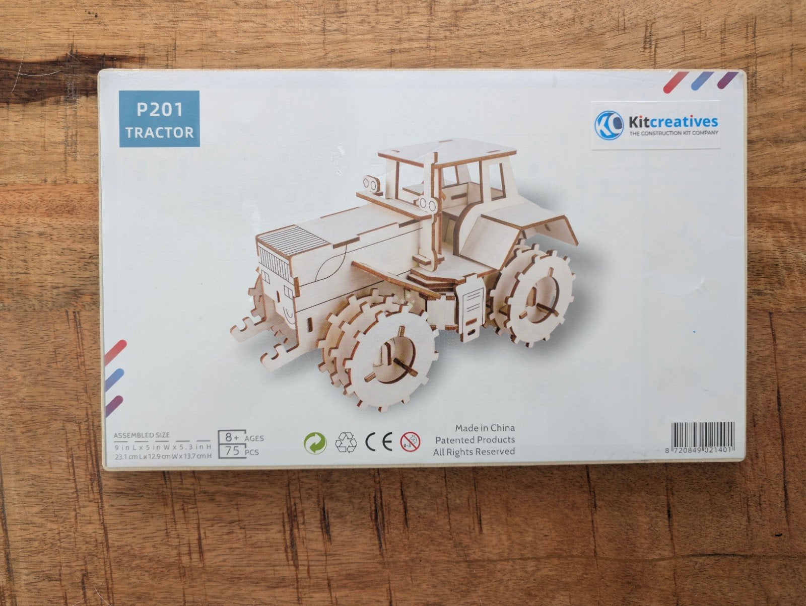 Houten 3D Puzzel Tractor P201 - Kitcreatives, Ophalen of Verzenden, Nieuw, Overige typen, Overige merken
