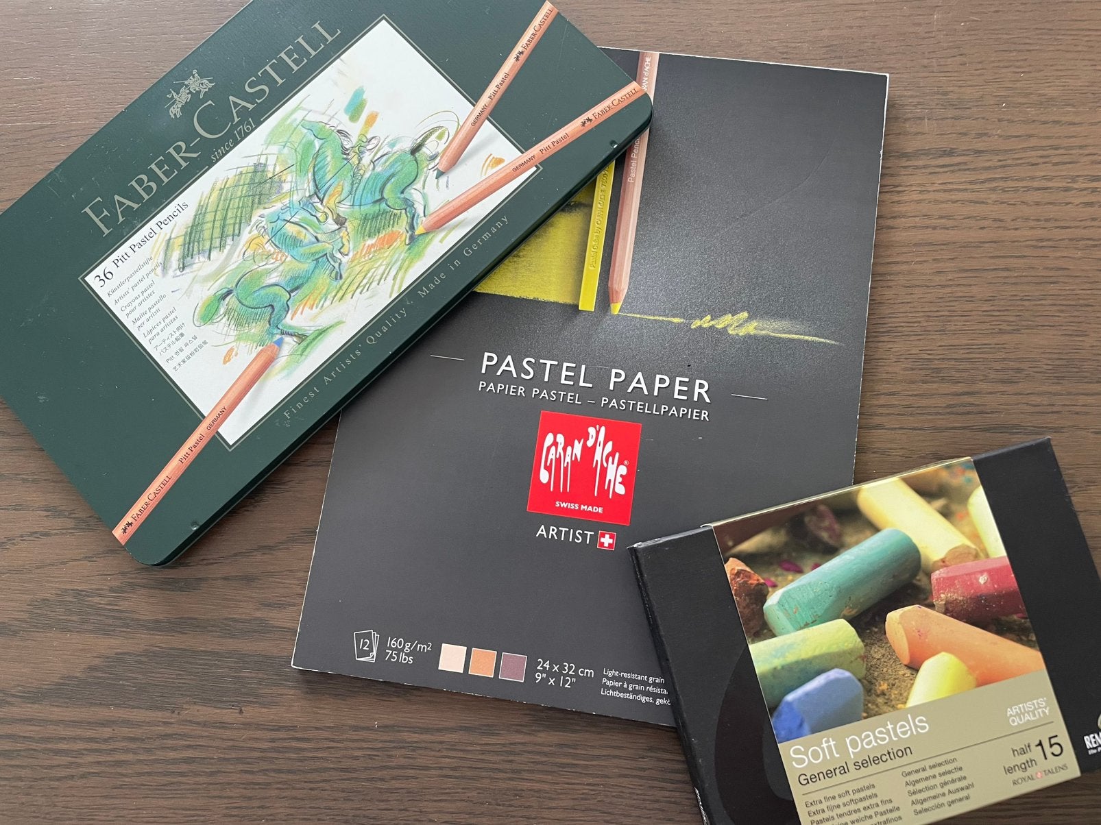 Soft pastel set | Caran D’ache - Faber Castell - Rembrandt, Ophalen, Zo goed als nieuw, Overige typen