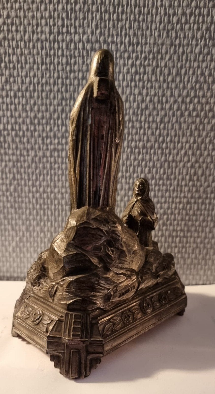 Notre Dame de Lourdes Muziekdoos, Antiek en Kunst, Ophalen, Brons