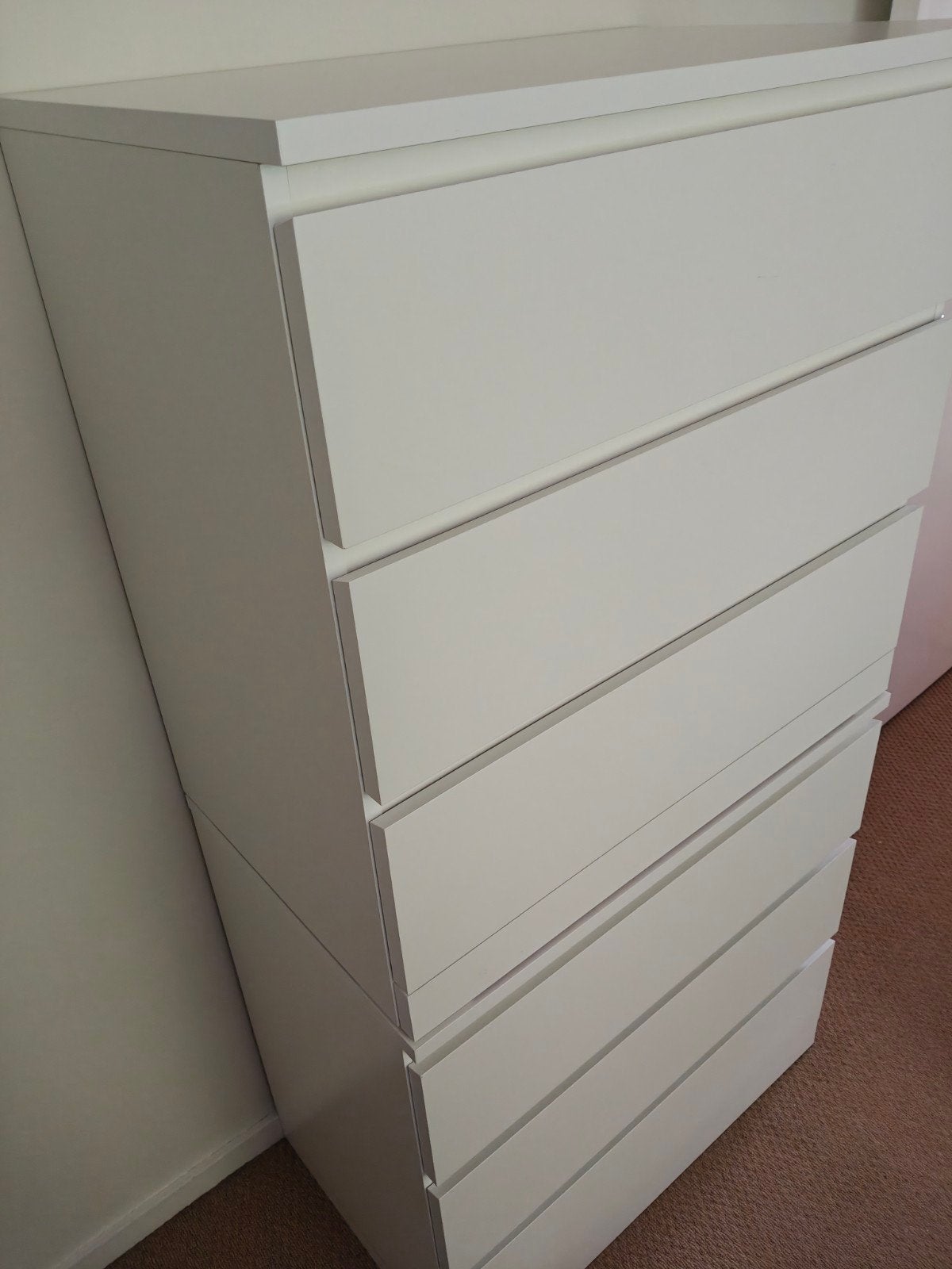 3x MALM Ladekast 3 lades, wit, 80x78 cm, Ophalen, Gebruikt, 50 tot 100 cm, 3 of 4 laden