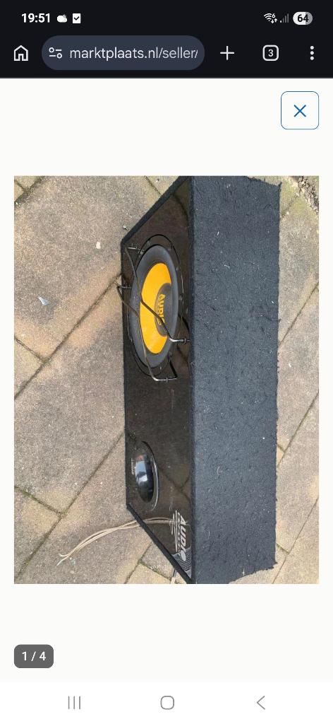 Subwoofer voor in auto + versterker, Auto diversen, Ophalen, Gebruikt